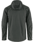 dark grey windbreaker jacket with hood