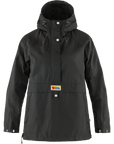 Black jacket with a fjallraven label on a white background