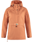 Brown jacket with a fjallraven label on a white background
