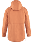 Orange jacket with a hood on a white background