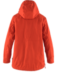 Orange jacket with a hood on a white background