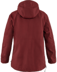 Red jacket with a hood on a white background