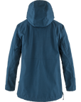 Blue jacket with a hood on a white background
