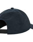 Navy blue baseball cap on a white background