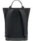 Black backpack on a white background
