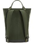 Green backpack on a white background