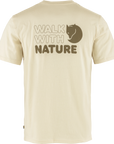 chalk white round neck t-shirt with arctic fox logo