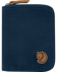 navy zip pouch with arctic fox logo