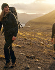 couple trekking on rocky mountain