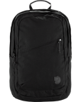 Black backpack on a white background