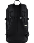 Black backpack on a white background