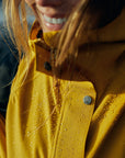 mustard yellow waterproof rain jacket
