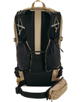 Backpack with beige and black design on a white background