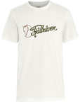 White t-shirt with Fjällräven logo on a white background