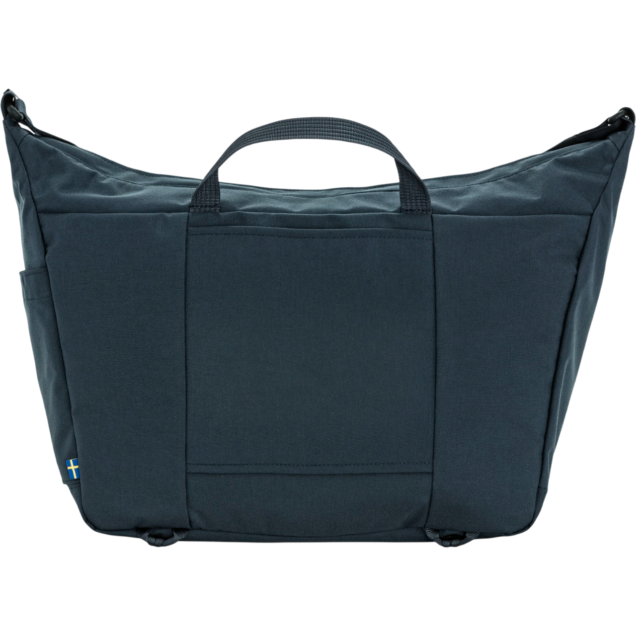 Dark blue bag with a handle on a white background