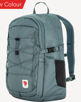 Blue backpack with a visible Fjällräven logo on a white background