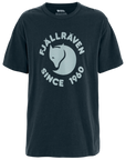 Black t-shirt with Fjällräven logo on a white background