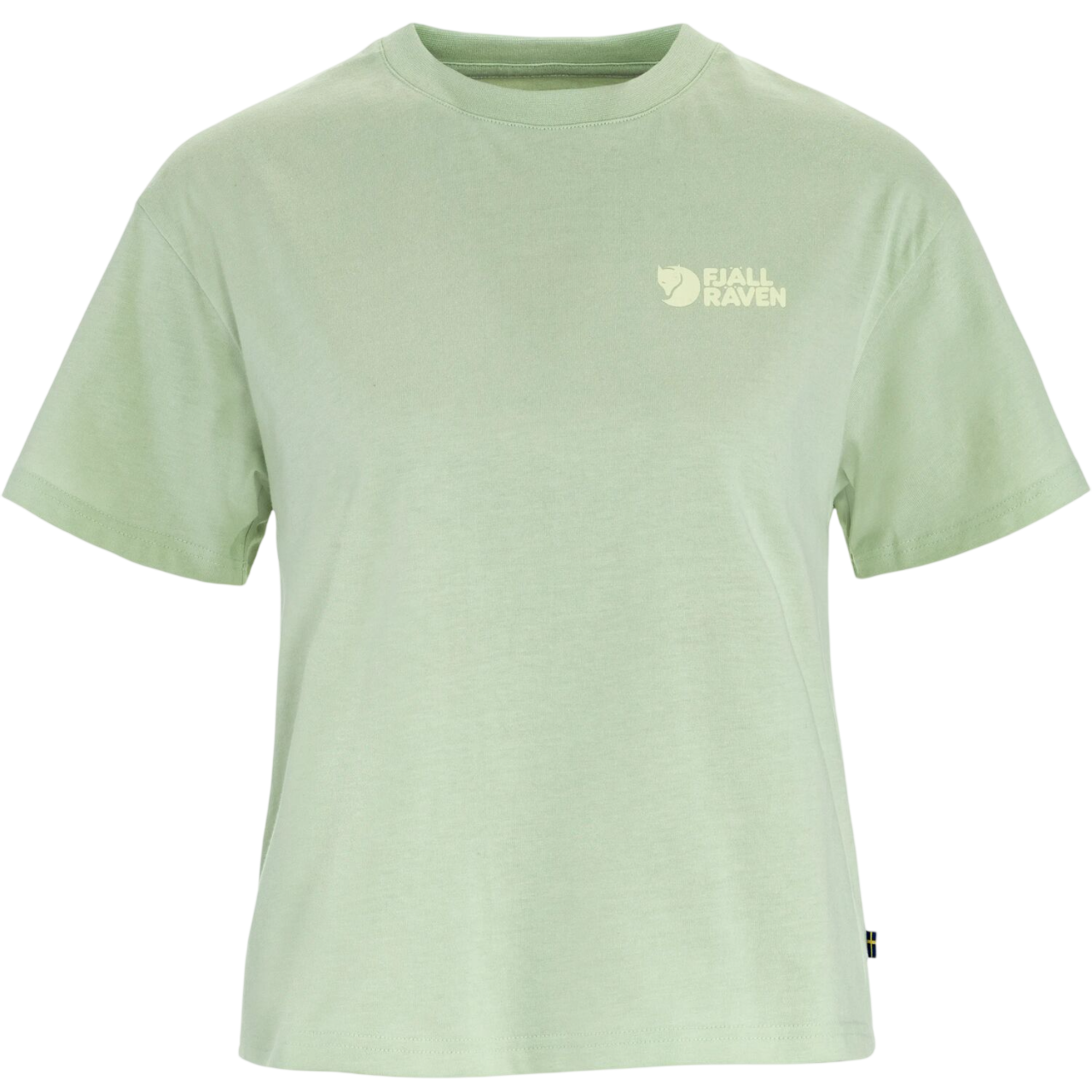 Light green t-shirt with a fjallraven logo on a white background