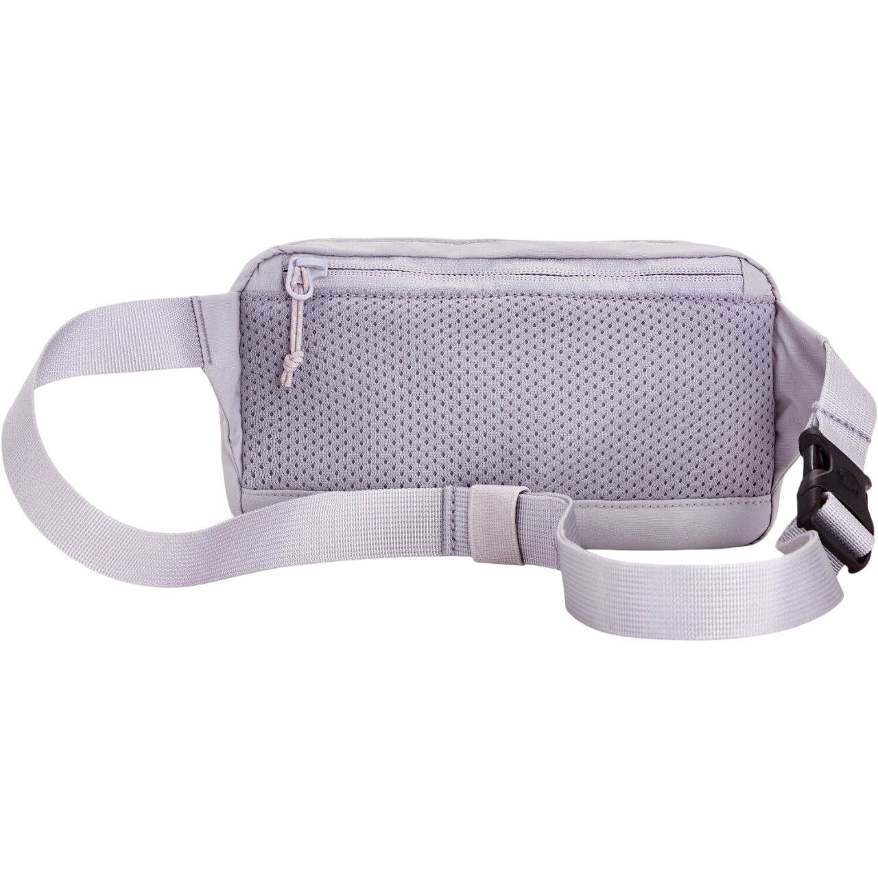 Light purple waist bag with a strap on a white background