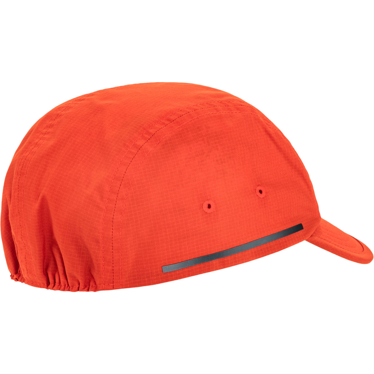 Orange cap with a reflective strip on a white background