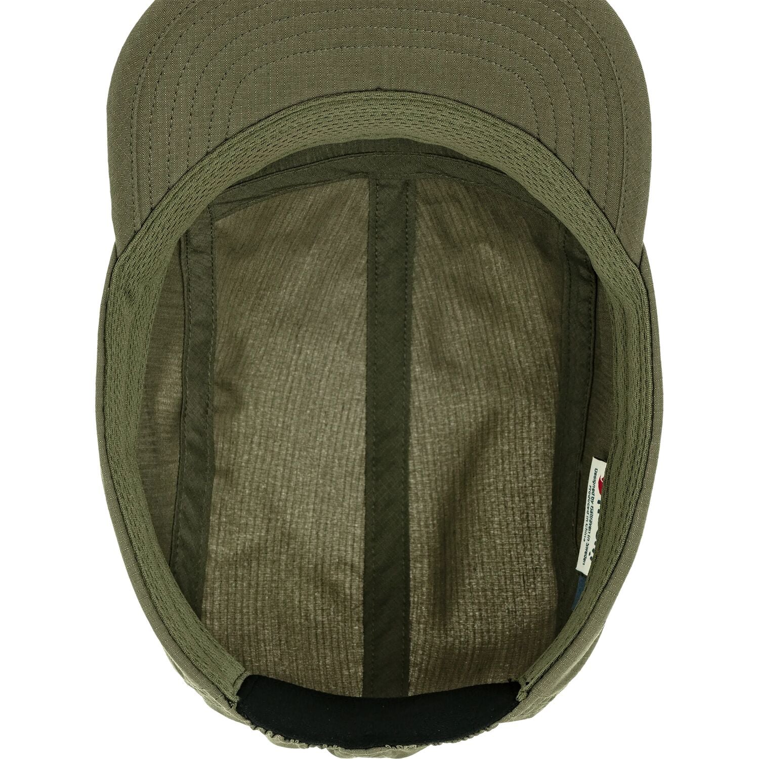 Green cap with mesh back on a white background