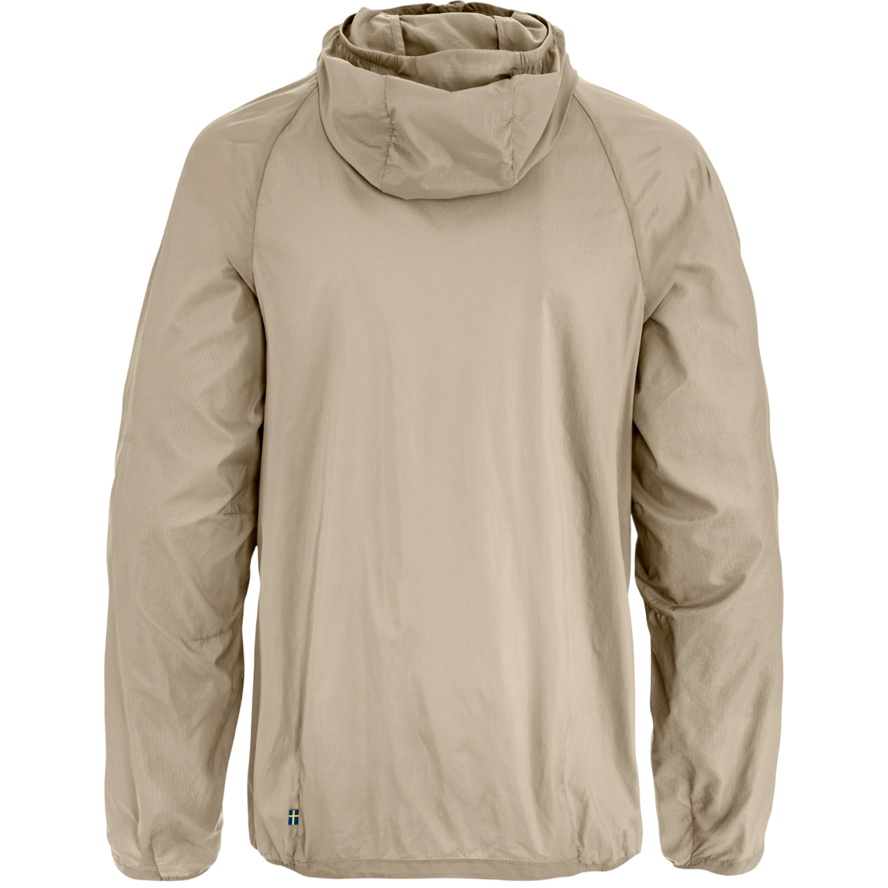 Beige jacket with a hood on a white background
