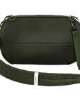 Green shoulder bag with a strap on a white background