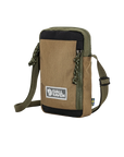 Brown crossbody sling bag with visible Fjällräven logo on a white background