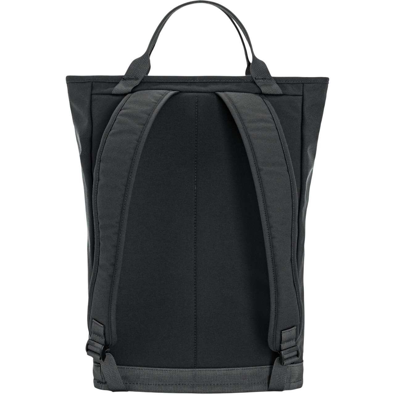 Black backpack on a white background