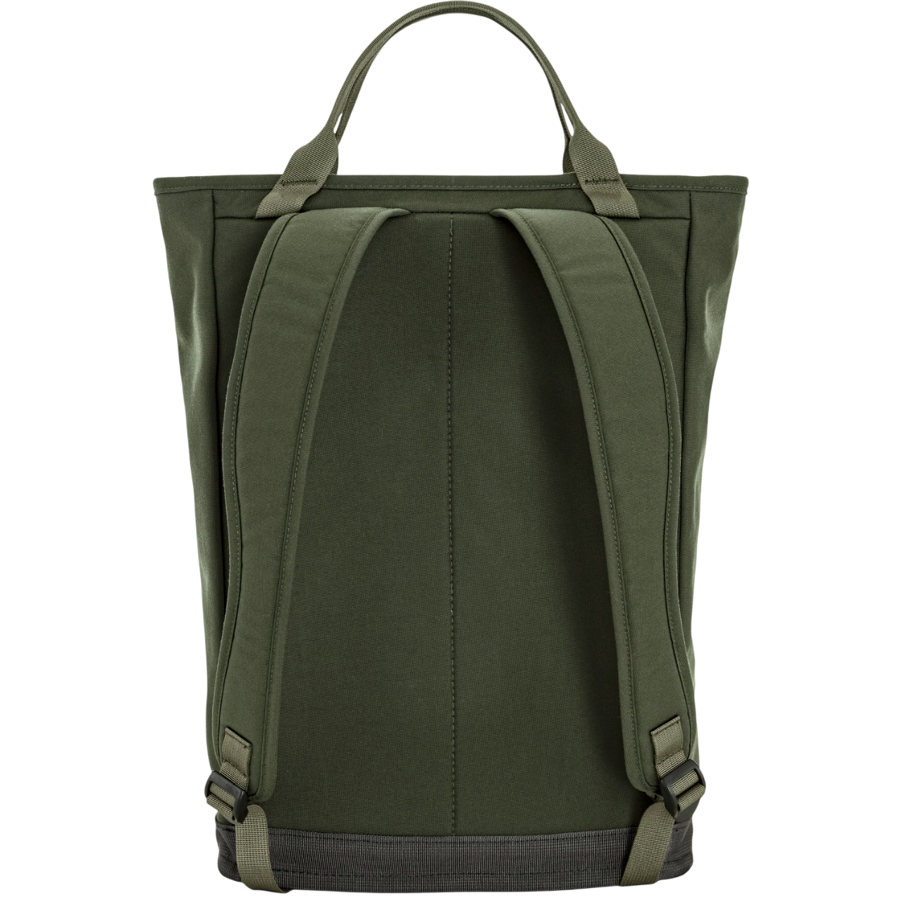 Green backpack on a white background