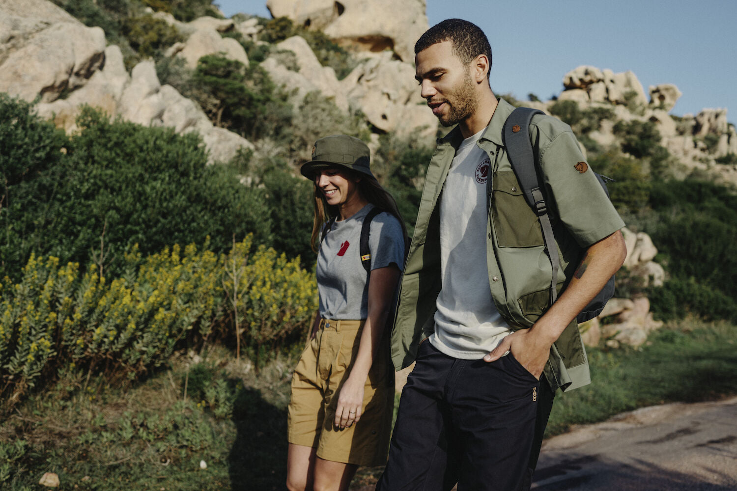 couple on a trekking trip 