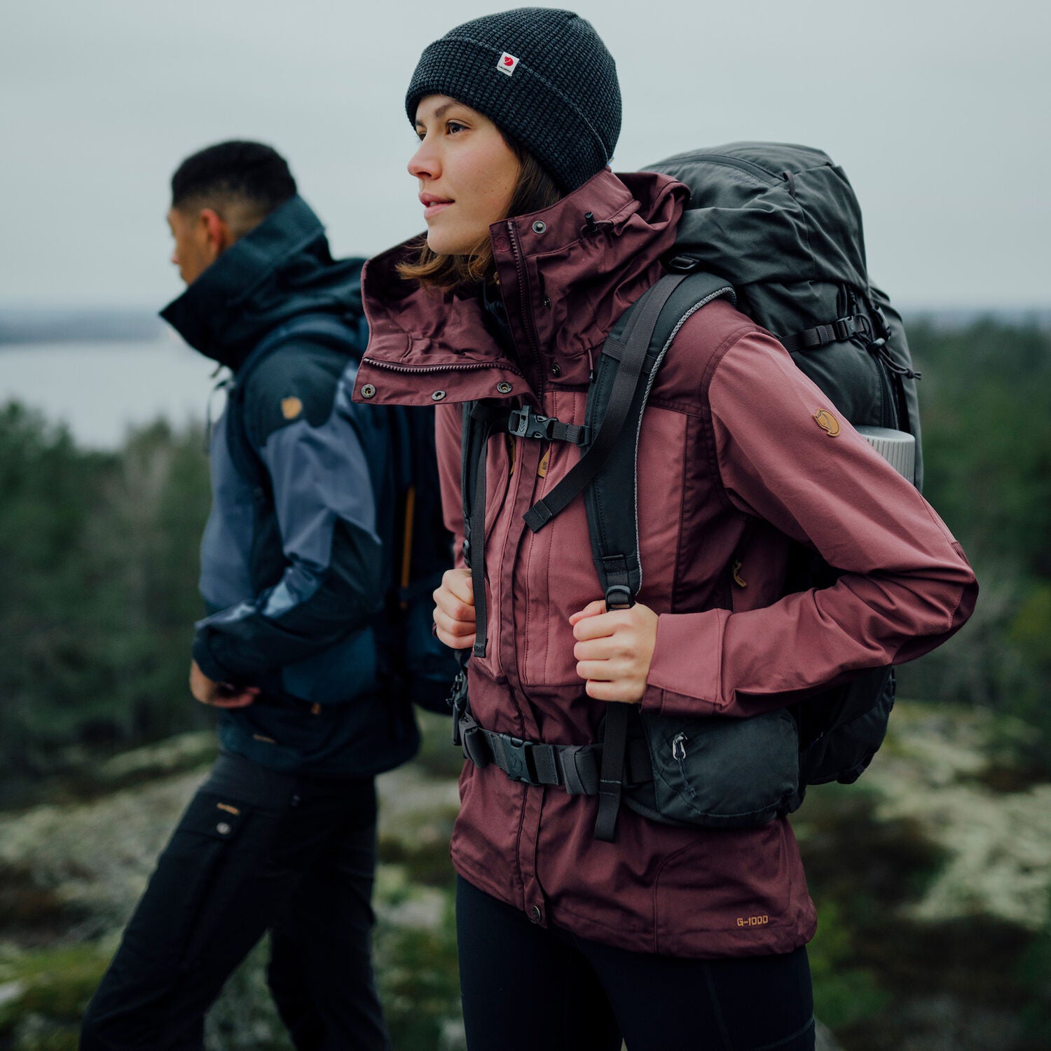 couple trekking on mountains