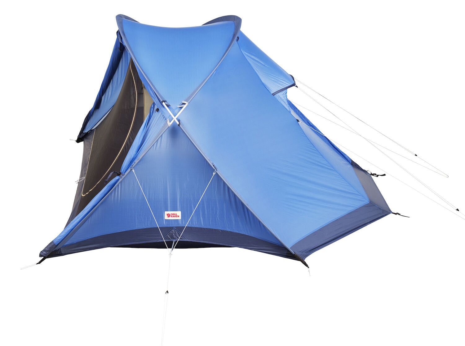 Blue camping tent on a white background