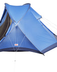 Blue camping tent on a white background