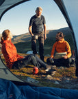 friends camping on a mountain