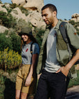 couple wearing summer trekking wear on a trekking trip
