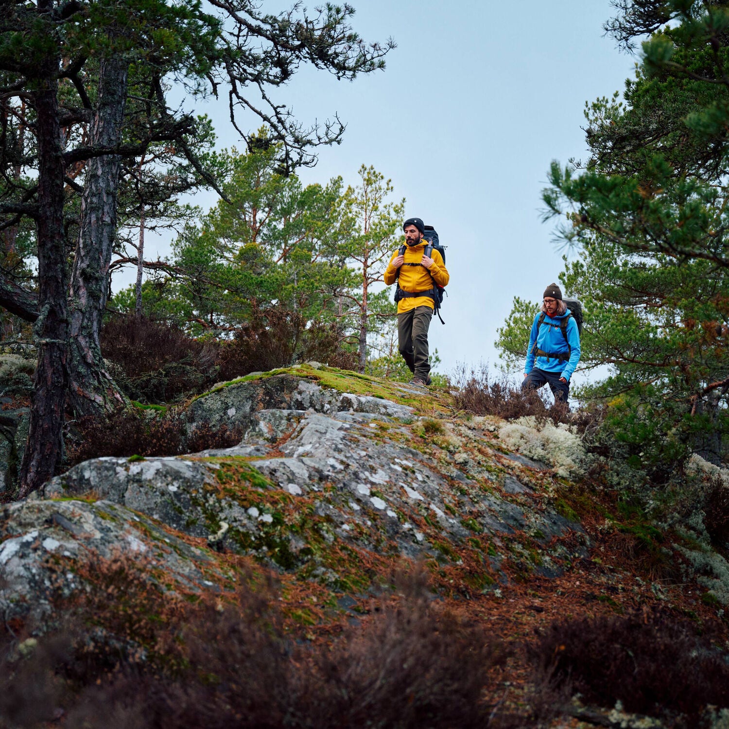 men on a trekking hiking trip
