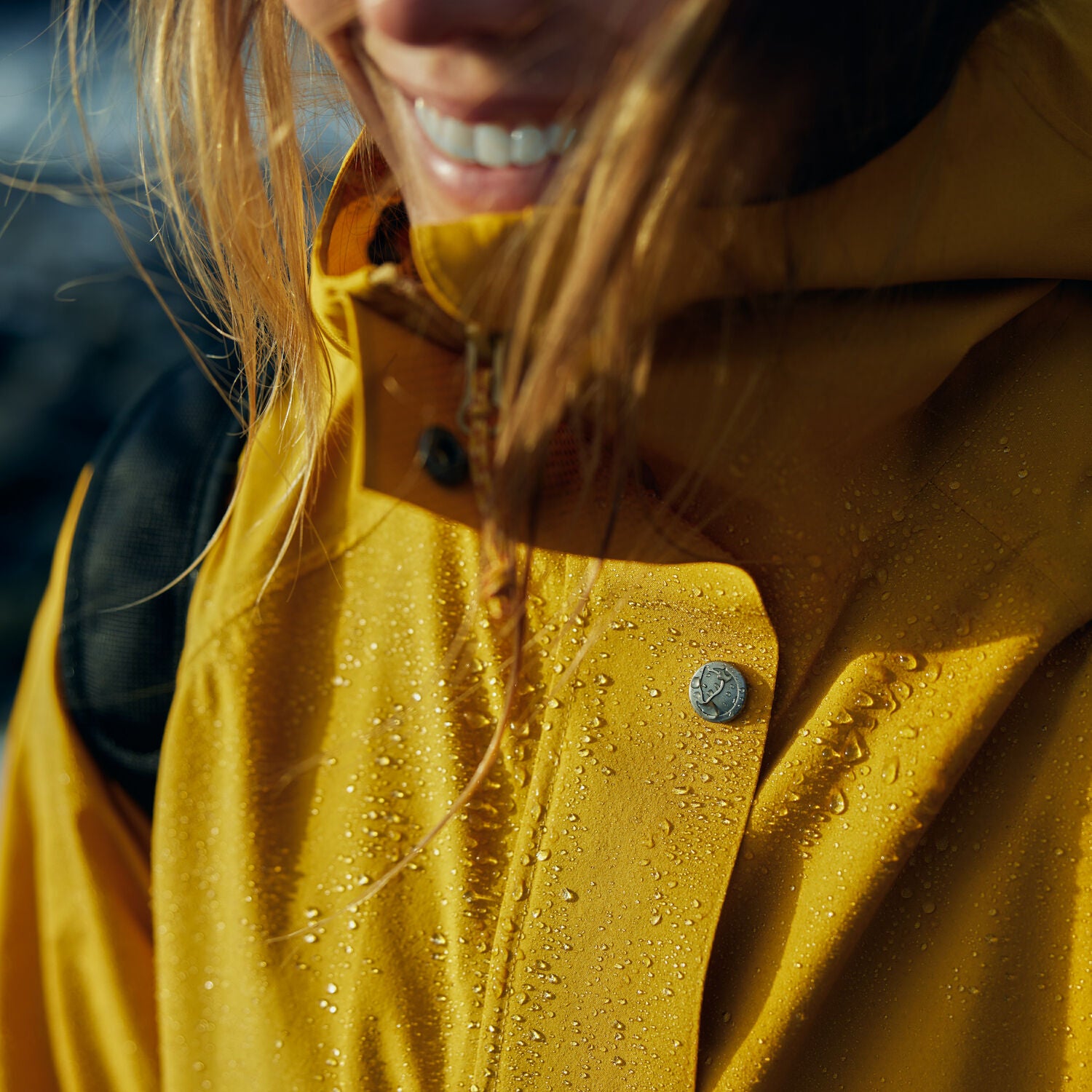 mustard yellow waterproof rain jacket 